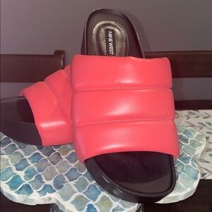 Nine West Pink and Orange Mules with Quilted Comfort